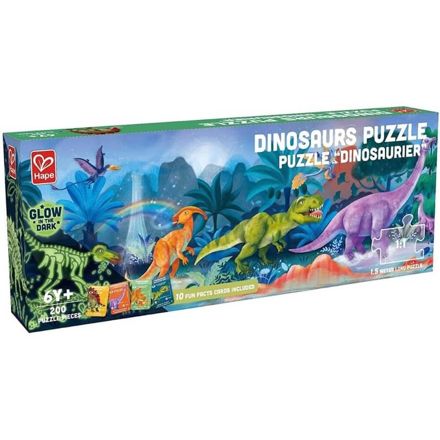 Casse - tête phosphorescent - Dinosaures (200 pcs) - Casse - têtes - Boutique LeoLudo - Hape