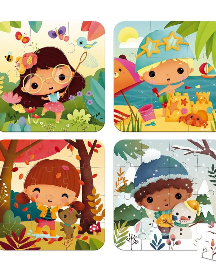 Casse - tête progressif - Saisons (6, 9, 12, et 16 pcs) - Casse - têtes - Boutique LeoLudo - Janod