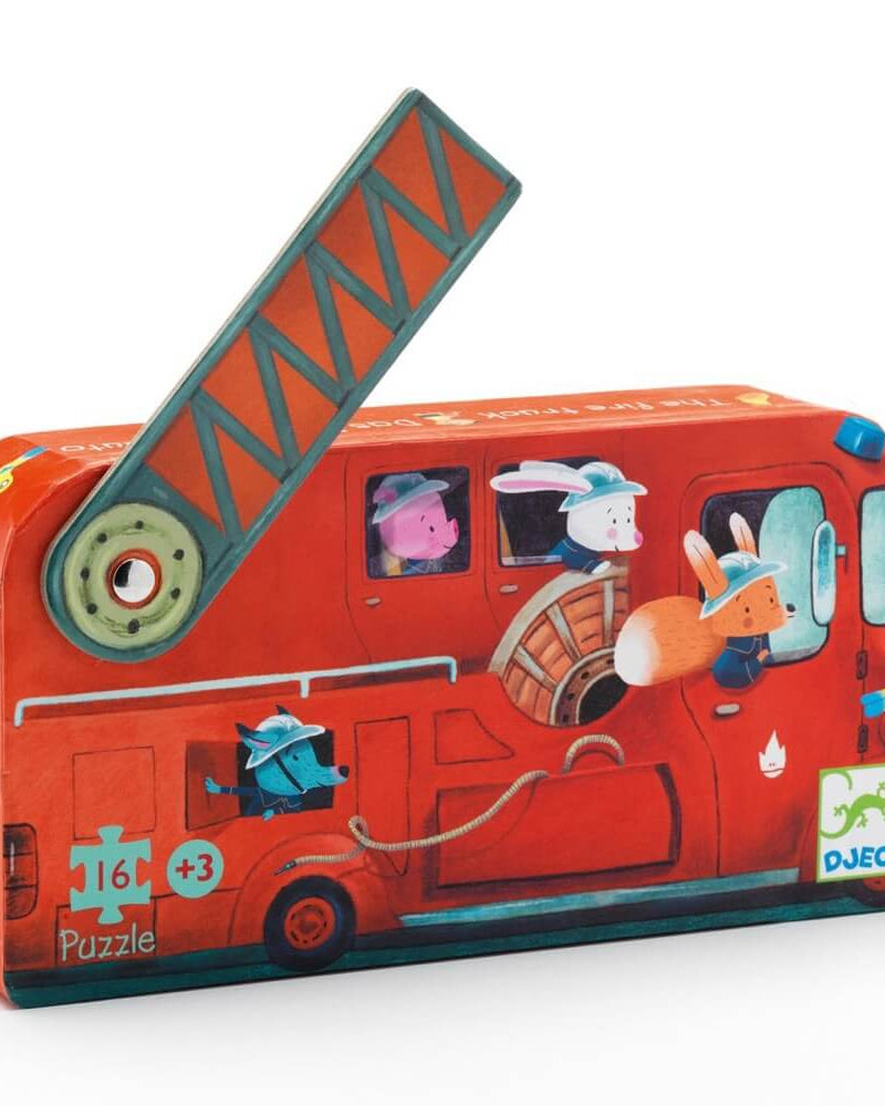 Casse - tête silhouette - Le camion de pompier (16 pcs) - Casse - têtes - Boutique LeoLudo - Djeco