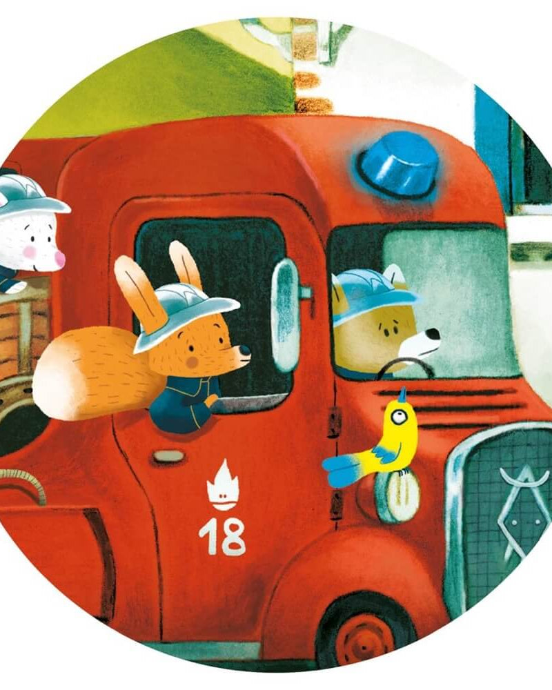 Casse - tête silhouette - Le camion de pompier (16 pcs) - Casse - têtes - Boutique LeoLudo - Djeco