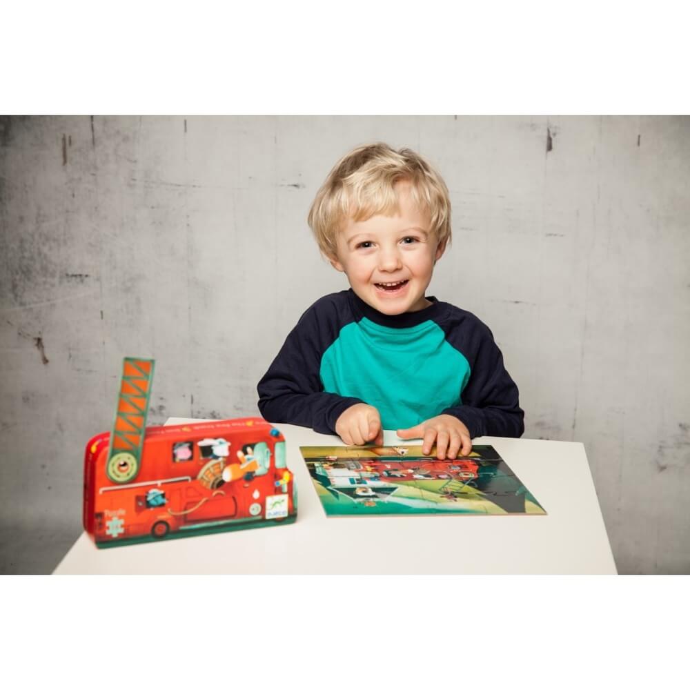 Casse - tête silhouette - Le camion de pompier (16 pcs) - Casse - têtes - Boutique LeoLudo - Djeco