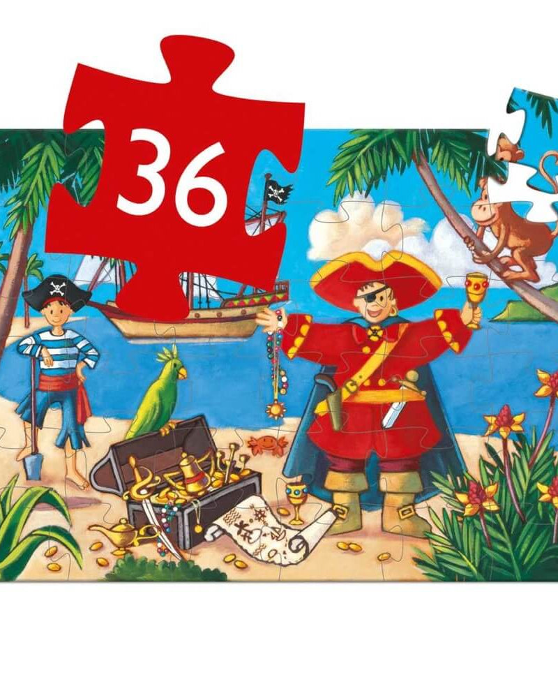 Casse - tête silhouette - Pirate et son trésor (36 pcs) - Casse - têtes - Boutique LeoLudo - Djeco
