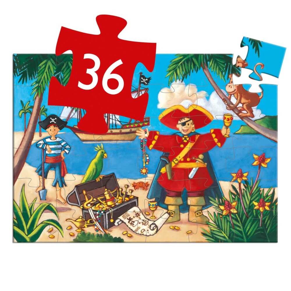 Casse - tête silhouette - Pirate et son trésor (36 pcs) - Casse - têtes - Boutique LeoLudo - Djeco