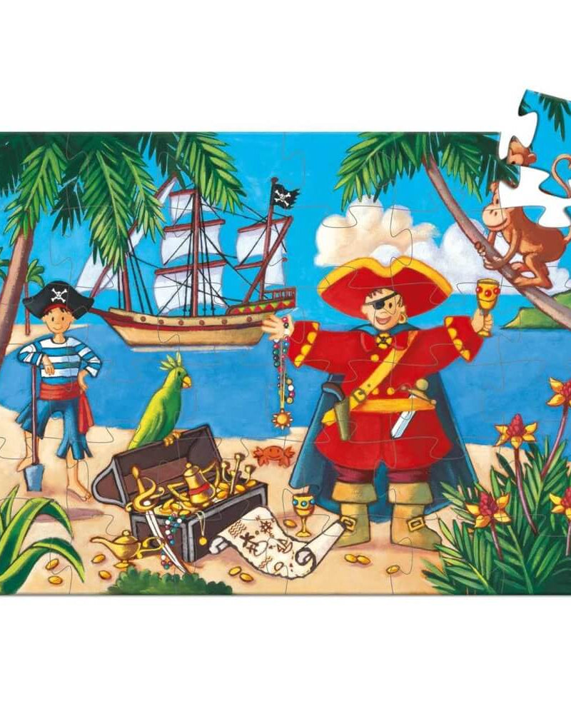 Casse - tête silhouette - Pirate et son trésor (36 pcs) - Casse - têtes - Boutique LeoLudo - Djeco