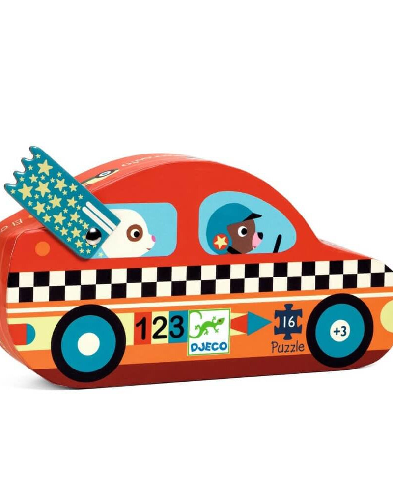Casse - tête silhouette - Voiture de course (16 pcs) - Casse - têtes - Boutique LeoLudo - Djeco