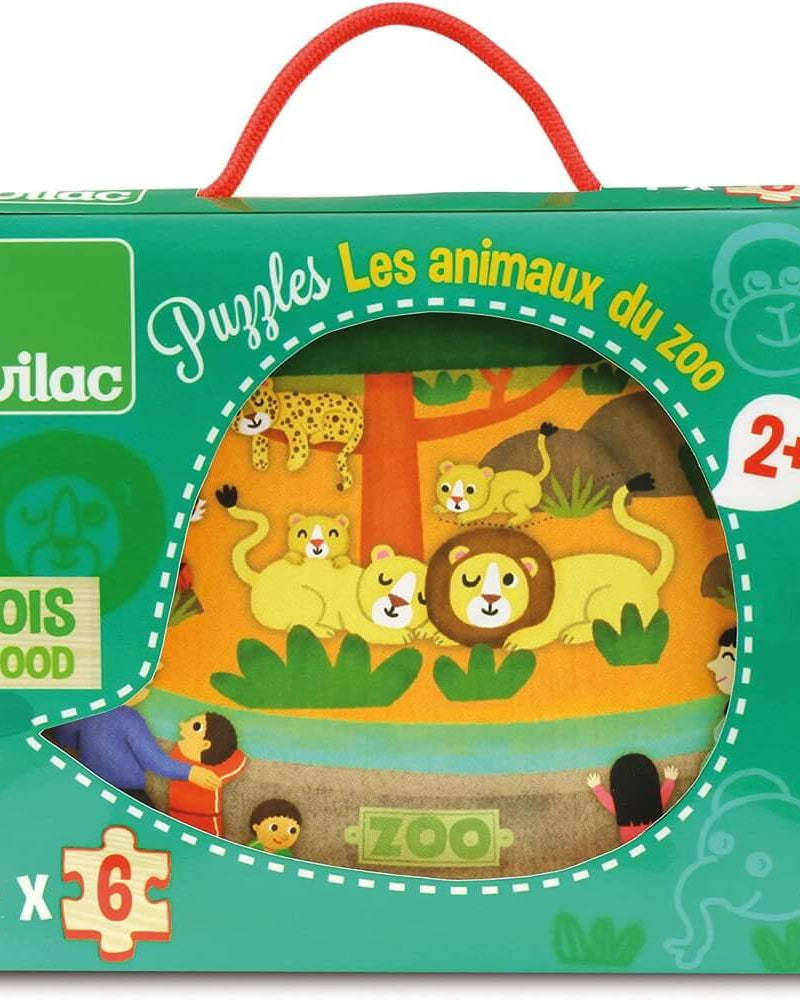 Casse - têtes en bois - Les animaux du zoo (4 x 6 pcs) - Casse - têtes - Boutique LeoLudo - Vilac