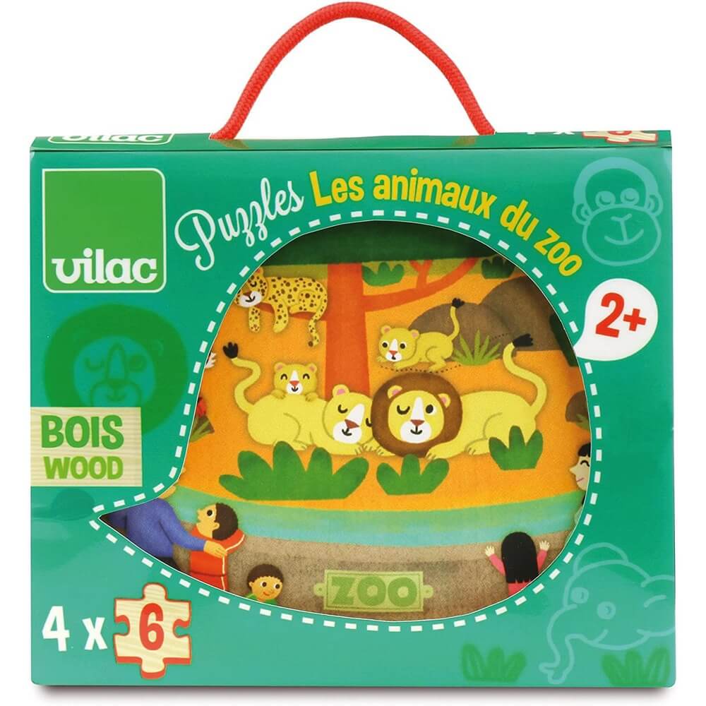 Casse - têtes en bois - Les animaux du zoo (4 x 6 pcs) - Casse - têtes - Boutique LeoLudo - Vilac