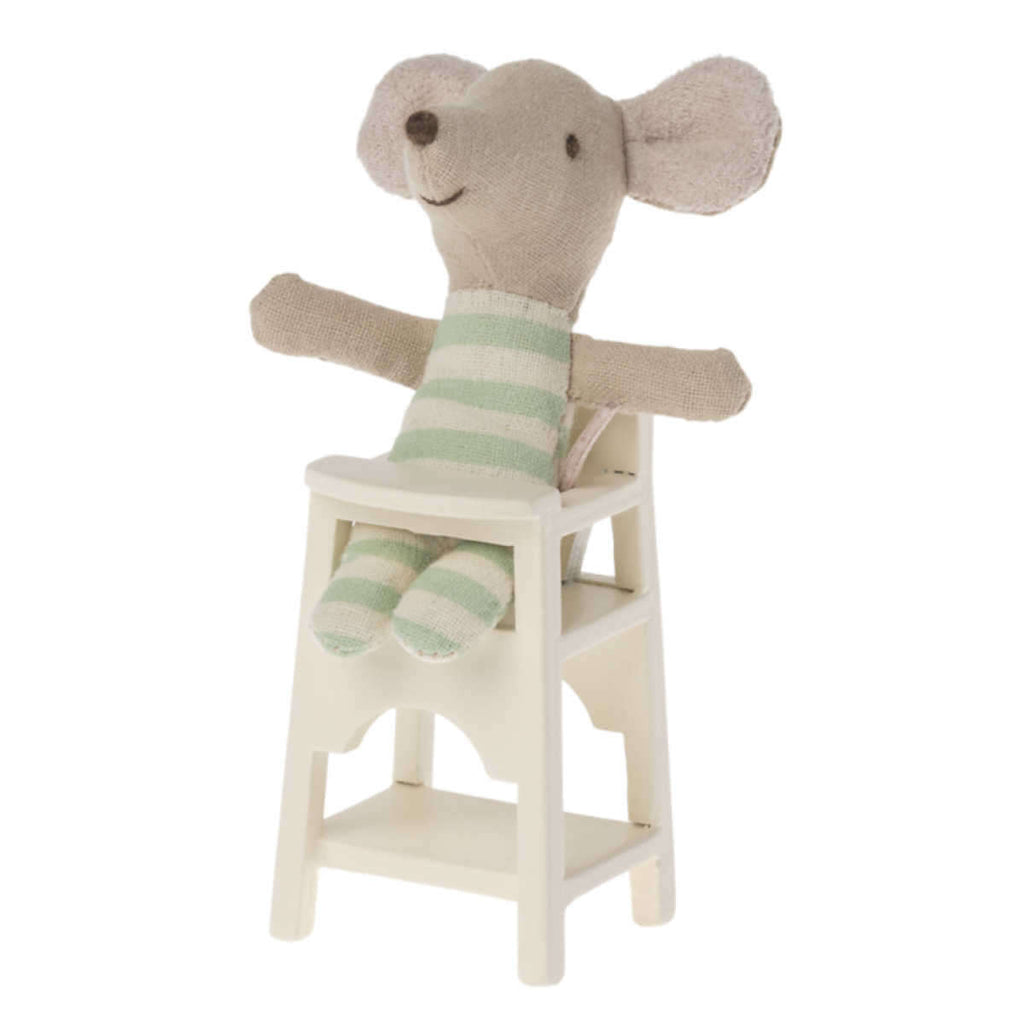 Chaise haute pour bébé souris Maileg - Blanc cassé-Maileg-Boutique LeoLudo