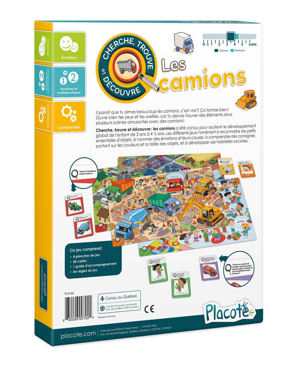 Cherche, trouve et découvre : les camions - Jeux de société - Boutique LeoLudo - Placote