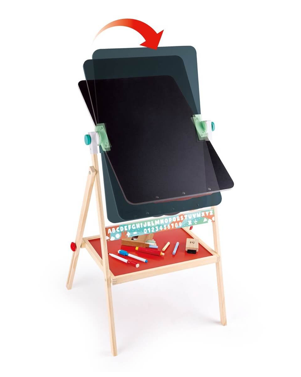 Chevalet pivotant et pliable Flip Flat avec craies + marqueurs - Art & bricolage - Boutique LeoLudo - Hape
