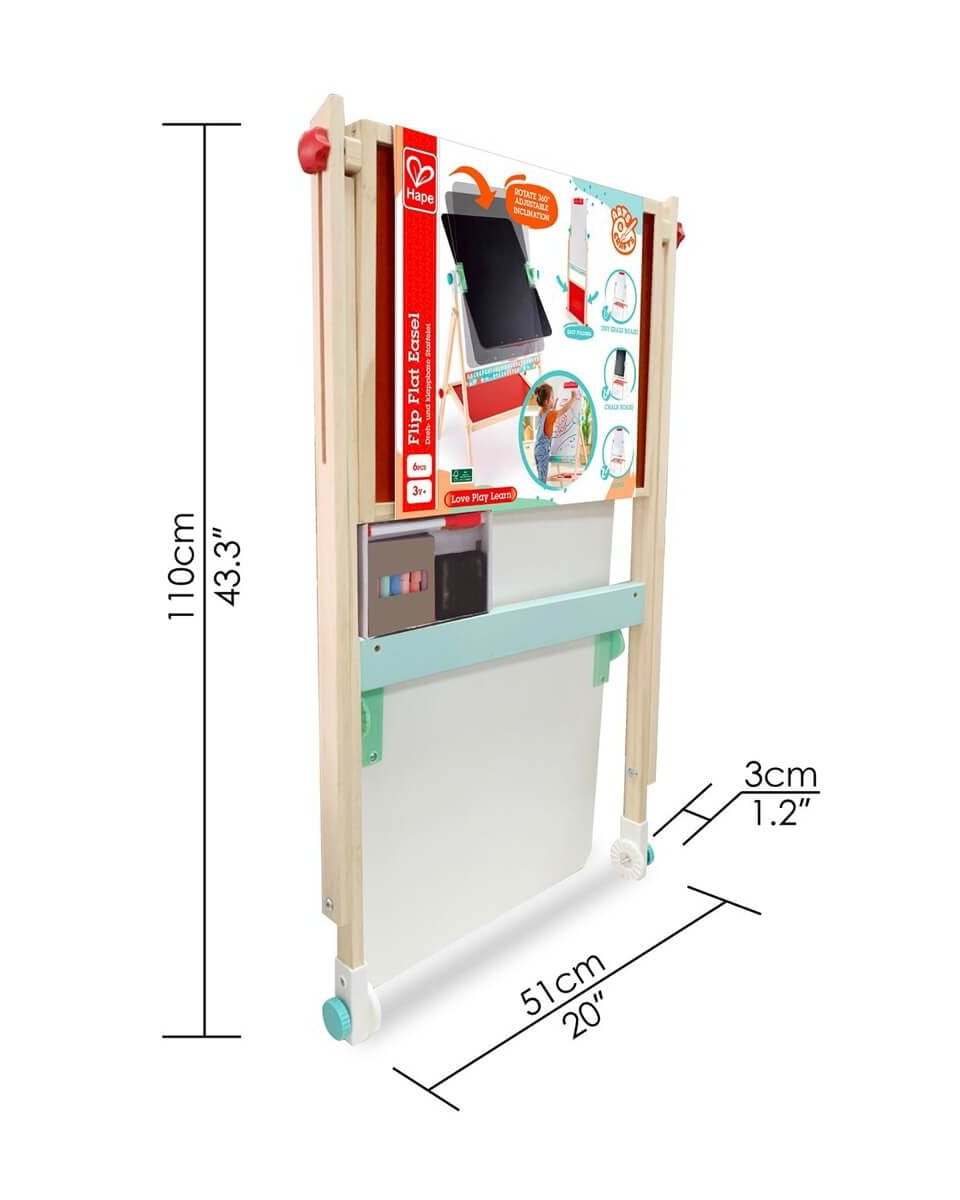 Chevalet pivotant et pliable Flip Flat avec craies + marqueurs - Art & bricolage - Boutique LeoLudo - Hape