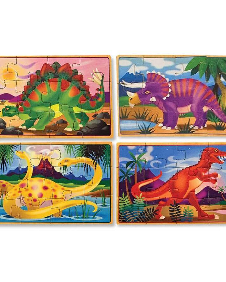 Coffret 4 puzzles en bois - Dinosaures (4 x 12 pcs) - Casse - têtes - Boutique LeoLudo - Melissa & Doug