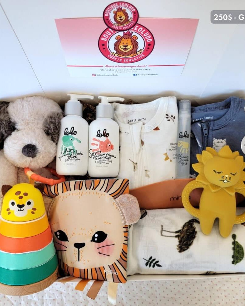 Coffret cadeau de naissance et shower de bébé - Ensembles cadeaux - Boutique LeoLudo - LeoLudo