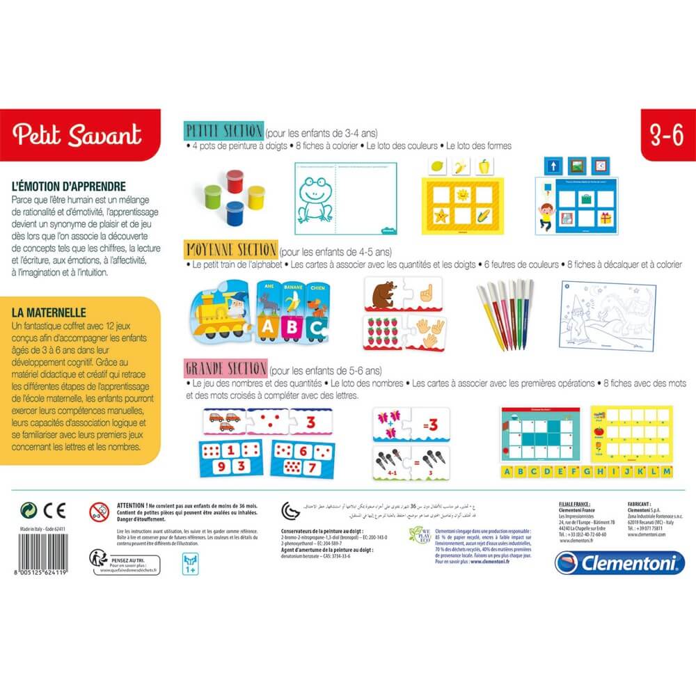 Coffret d'apprentissage - La maternelle (FR) - Jeux éducatifs - Boutique LeoLudo - Clementoni