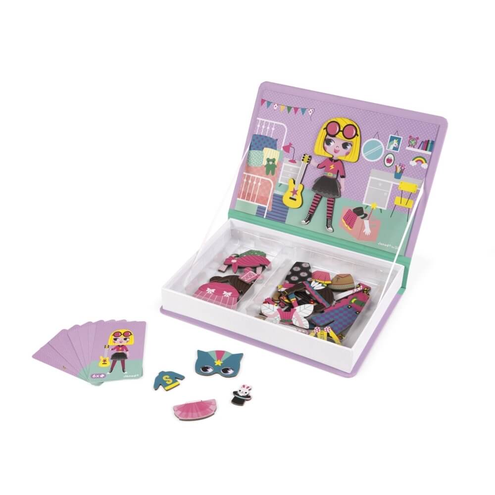 Coffret magnétique - Déguisement de filles (54 mcx) - Jeux magnétiques - Boutique LeoLudo - Janod