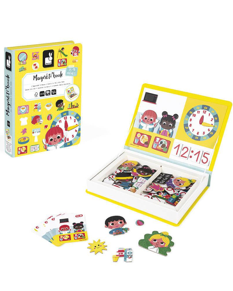 Coffret magnétique - J'apprends l'heure (75 mcx) - Jeux magnétiques - Boutique LeoLudo - Janod