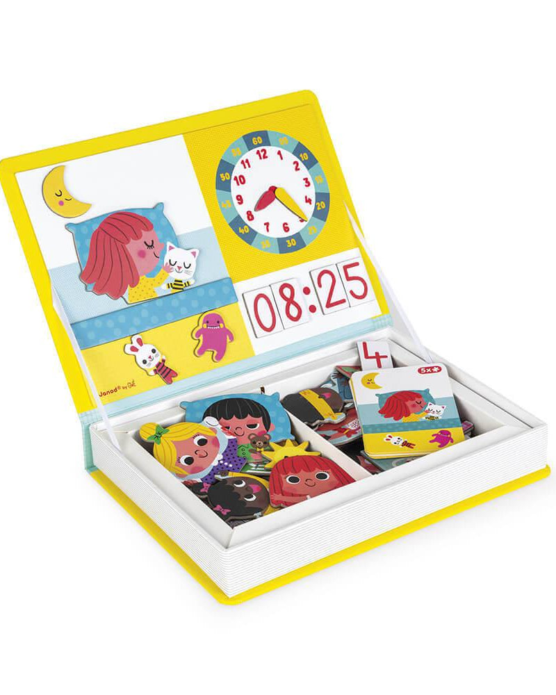 Coffret magnétique - J'apprends l'heure (75 mcx) - Jeux magnétiques - Boutique LeoLudo - Janod