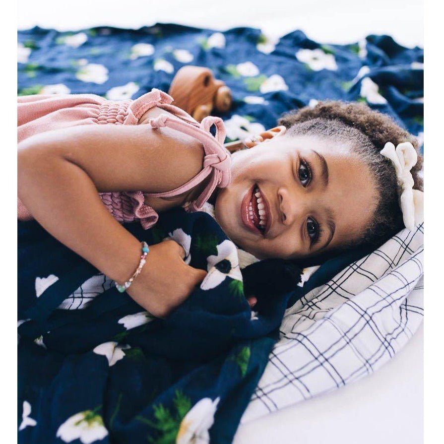 Couette en mousseline de luxe (quilt) - Anémone blanche - Literie - Boutique LeoLudo - Little Unicorn