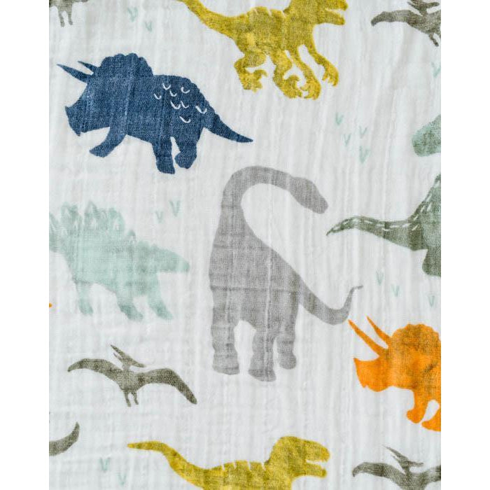 Couverture à langer en mousseline de coton - Dino Friends-Little Unicorn-Boutique LeoLudo