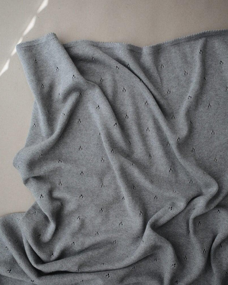 Couverture de bébé en pointelle tricotée - Gris mélange - Couvertures - Boutique LeoLudo - Mushie