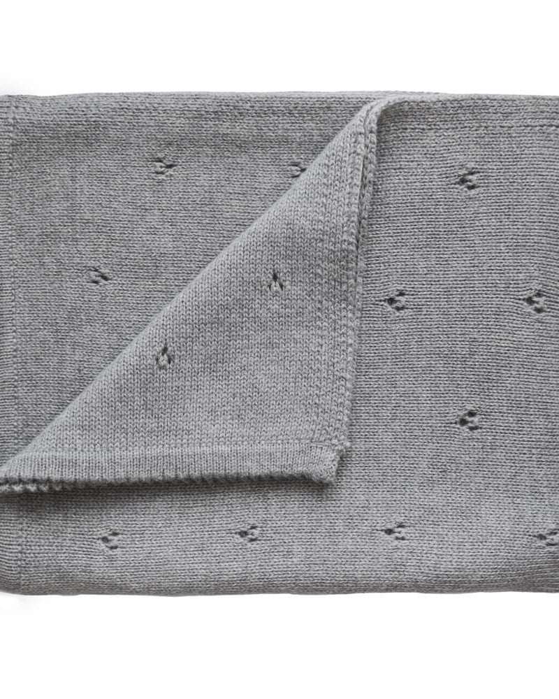 Couverture de bébé en pointelle tricotée - Gris mélange - Couvertures - Boutique LeoLudo - Mushie