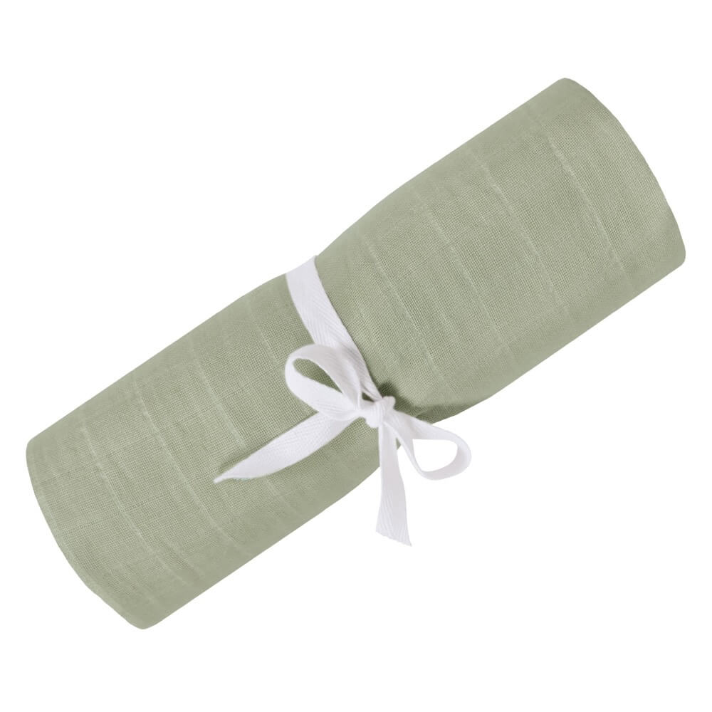 Couverture en mousseline de coton - Kaki-Couvertures-Perlimpinpin-Boutique LeoLudo