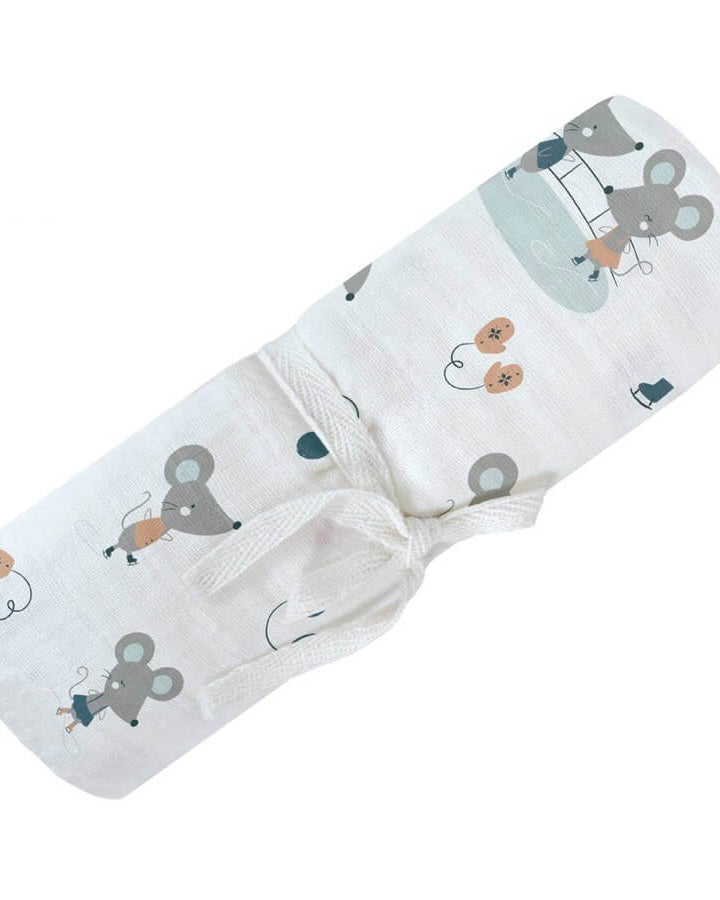 Couverture en mousseline de coton - Souris - Couvertures - Boutique LeoLudo - Perlimpinpin