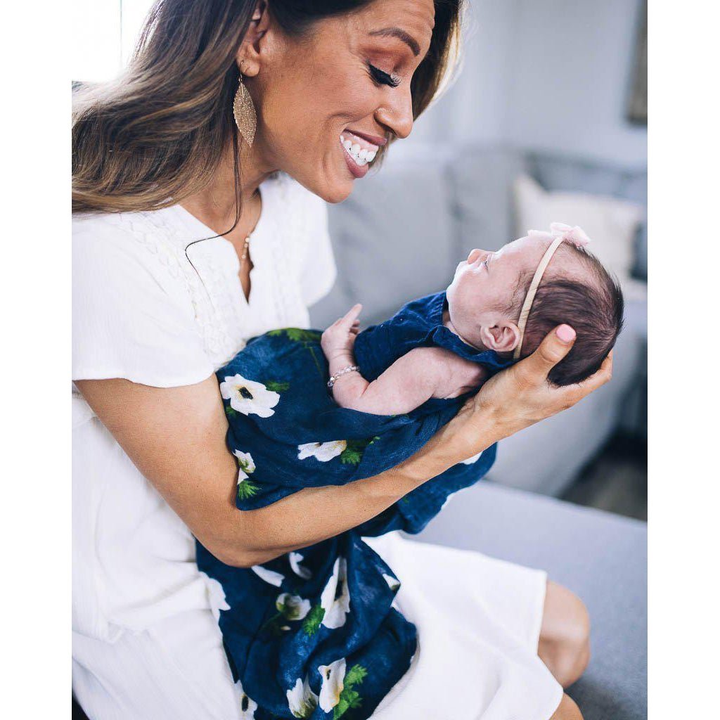 Couvertures (2) en mousseline de luxe - Anémone blanche - Couvertures - Boutique LeoLudo - Little Unicorn