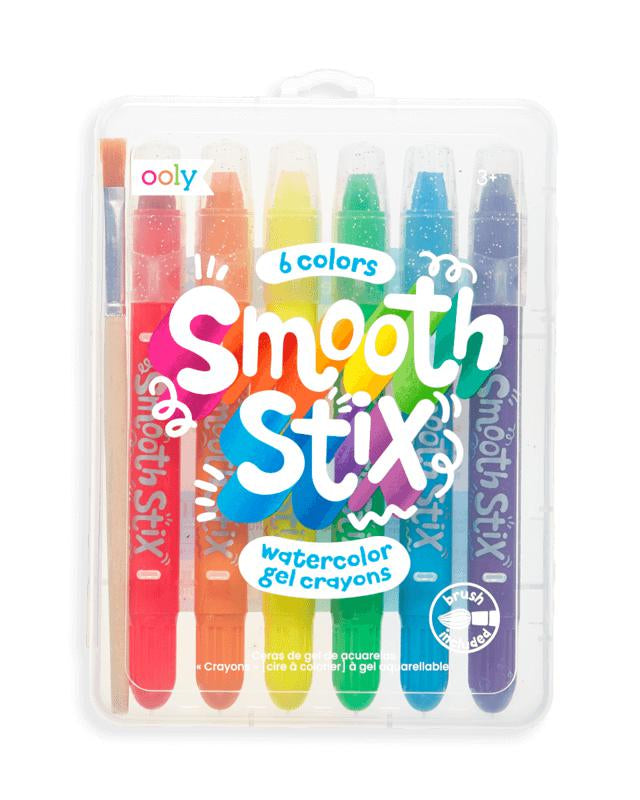 Crayons gel aquarelle Smooth Stix (ensemble de 6 + pinceau) - Art & bricolage - Boutique LeoLudo - OOLY
