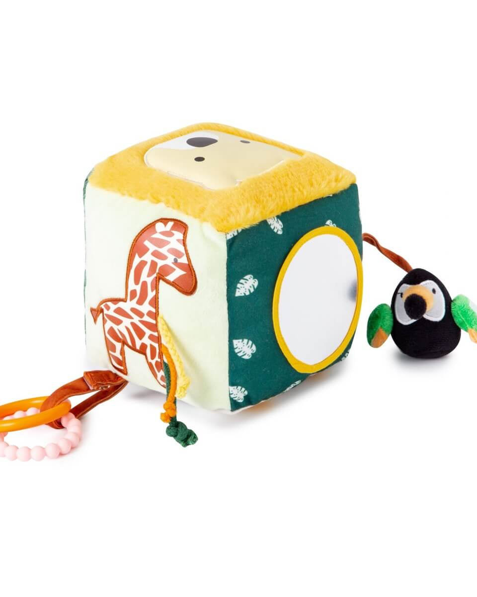 Cube d'activités sensorielles en tissu - Jungle - Jouets d'éveil - Boutique LeoLudo - Little Big Friends