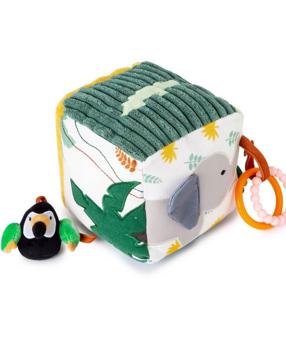 Cube d'activités sensorielles en tissu - Jungle - Jouets d'éveil - Boutique LeoLudo - Little Big Friends