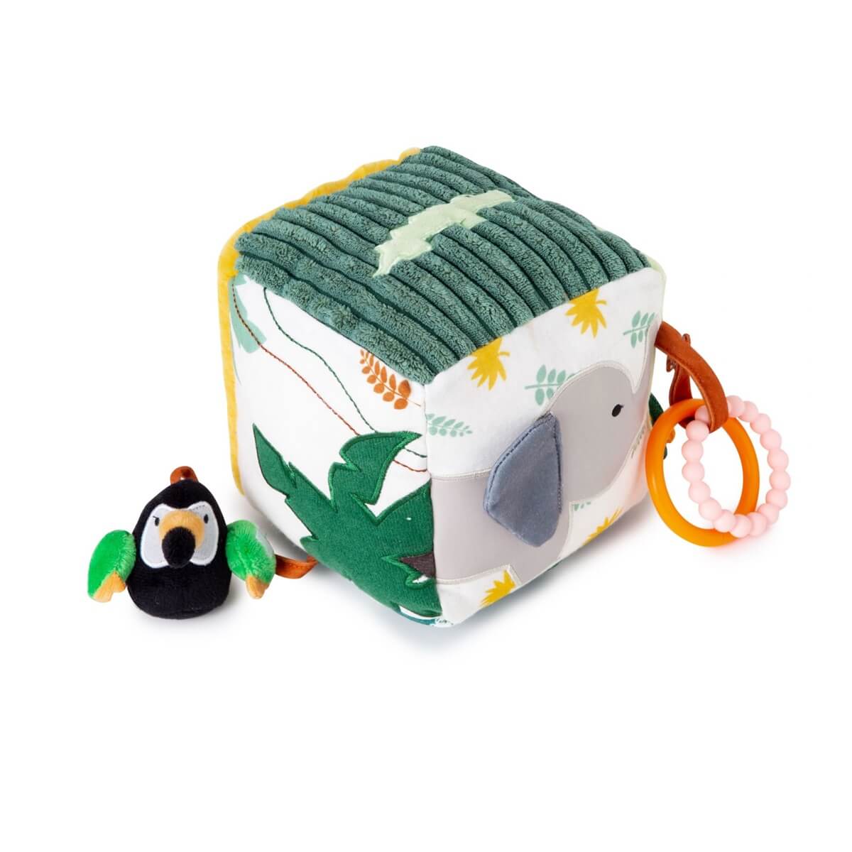 Cube d'activités sensorielles en tissu - Jungle - Jouets d'éveil - Boutique LeoLudo - Little Big Friends