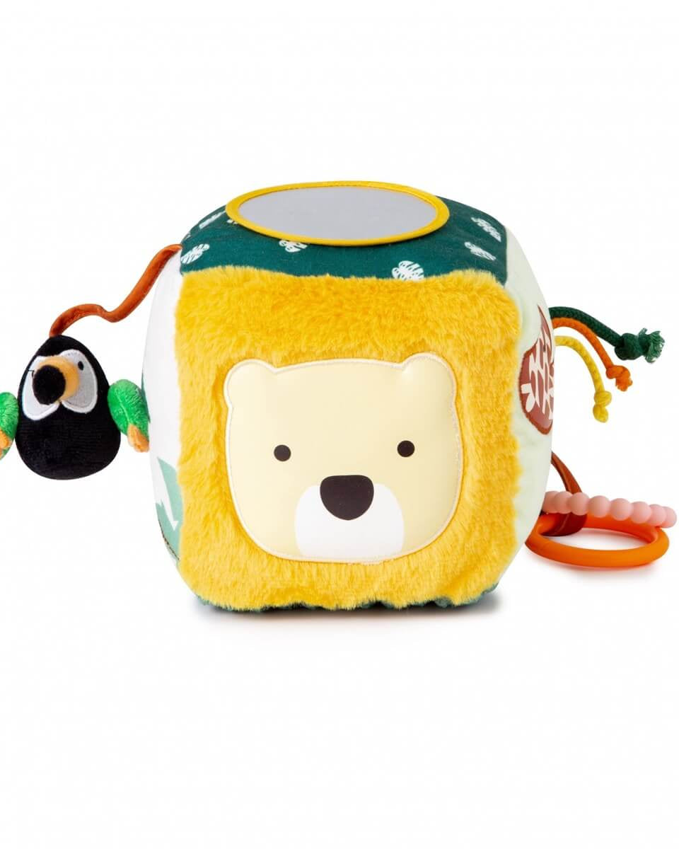 Cube d'activités sensorielles en tissu - Jungle - Jouets d'éveil - Boutique LeoLudo - Little Big Friends