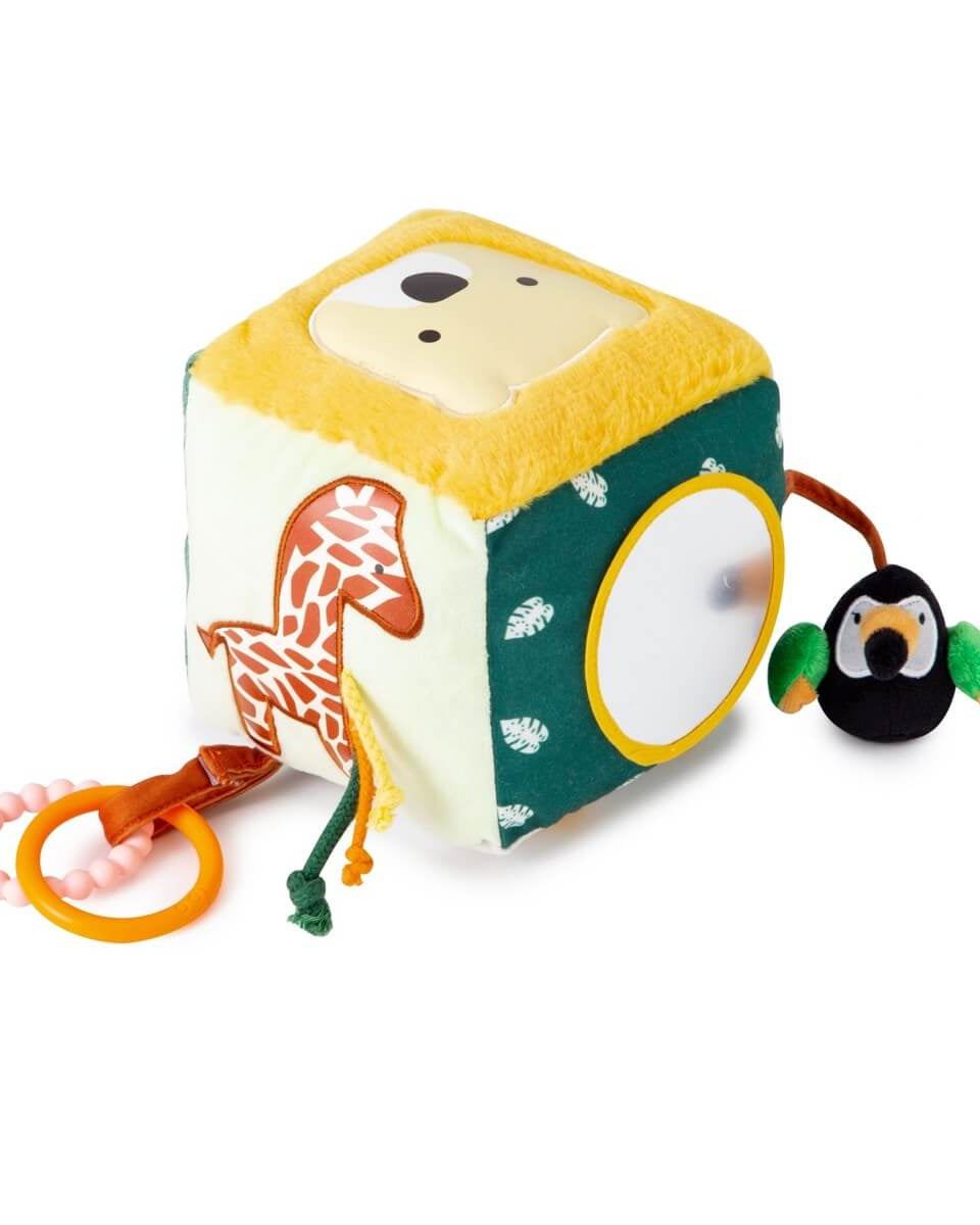 Cube d'activités sensorielles en tissu - Jungle - Jouets d'éveil - Boutique LeoLudo - Little Big Friends