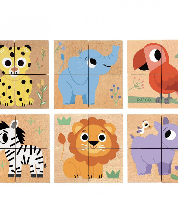 Cubes en bois Wild & Co - Jeux d'assemblage - Boutique LeoLudo - Djeco