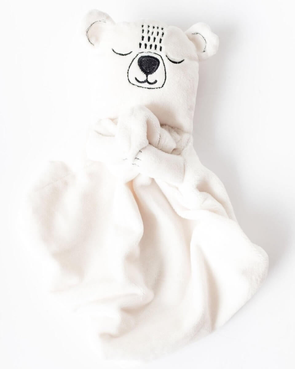 Doudou - Boris l'ours polaire -Peluches- Boutique LeoLudo-Veille sur toi
