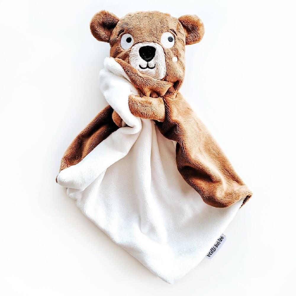 Doudou Winston l'ours brun-Veille sur toi-Boutique LeoLudo