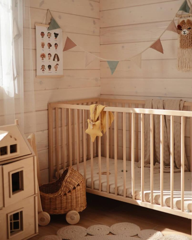 Drap contour de lit de bébé en mousseline - Étoiles filantes - Literie - Boutique LeoLudo - Mushie