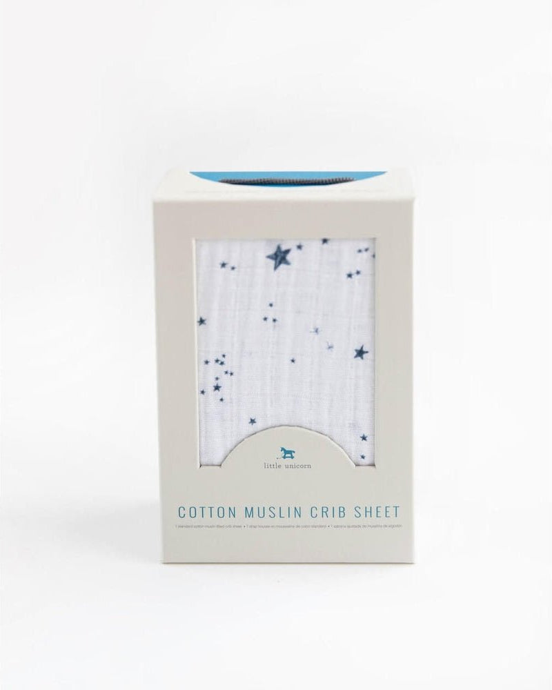 Drap contour en mousseline pour lit de bébé - Shooting Stars - Literie - Boutique LeoLudo - Little Unicorn