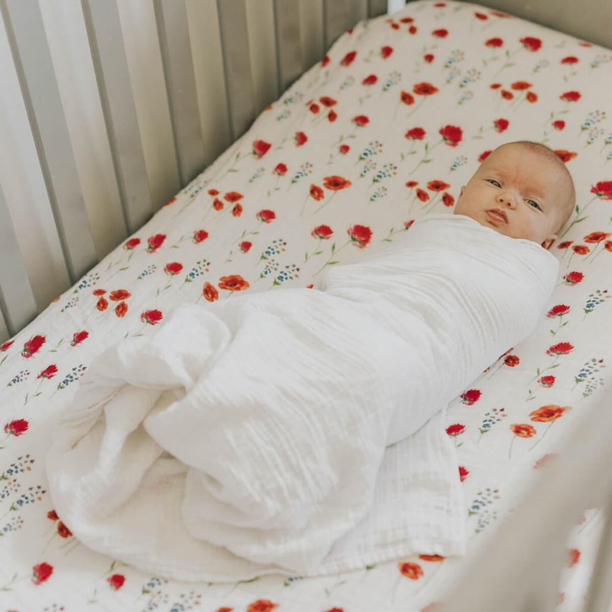 Drap contour en mousseline pour lit de bébé - Wild Mums - Literie - Boutique LeoLudo - Little Unicorn