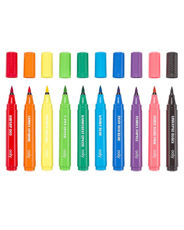 Ensemble de 10 marqueurs Big Bright Brush - Art & bricolage - Boutique LeoLudo - OOLY