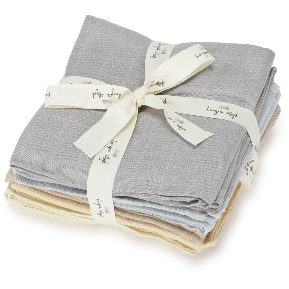 Ensemble de 10 mousselines - Tons doux - Couvertures - Boutique LeoLudo - Konges Slojd