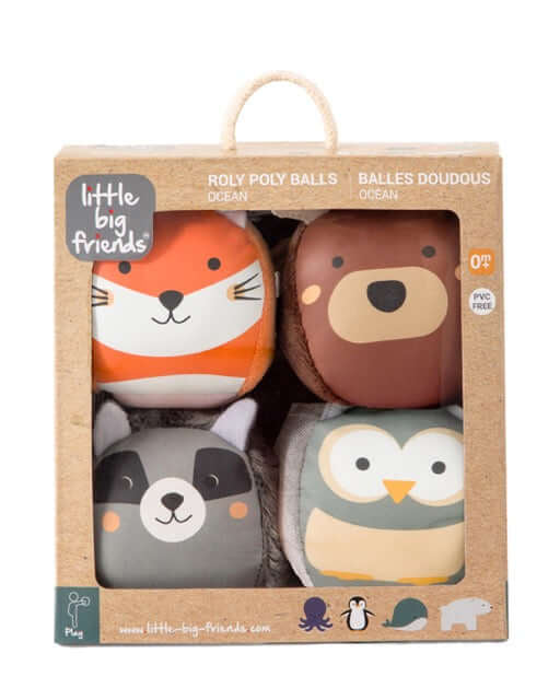 Ensemble de 4 balles doudous Doodballs - Forêt - Jouets d'éveil - Boutique LeoLudo - Little Big Friends