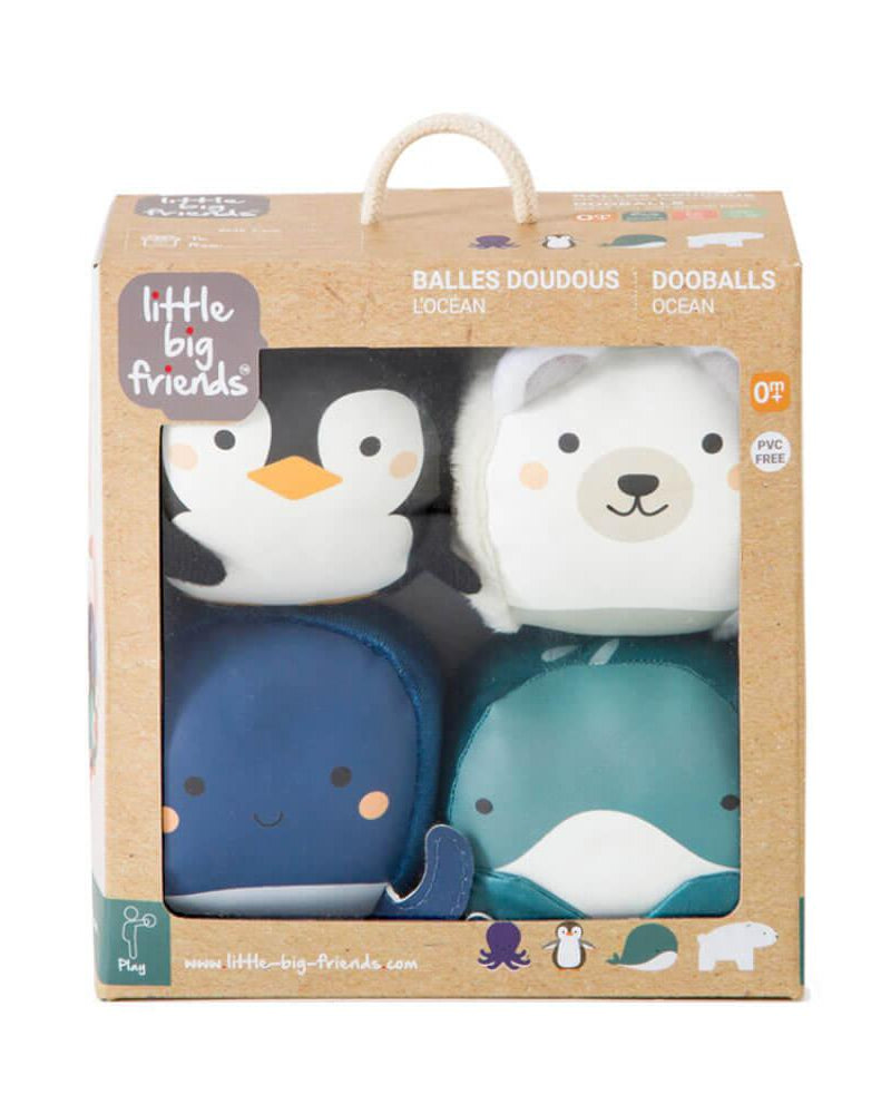 Ensemble de 4 balles doudous Doodballs - Océan - Jouets d'éveil - Boutique LeoLudo - Little Big Friends