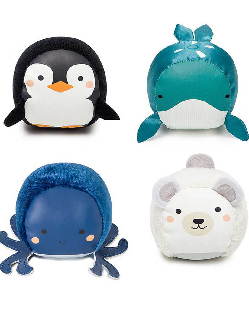 Ensemble de 4 balles doudous Doodballs - Océan - Jouets d'éveil - Boutique LeoLudo - Little Big Friends