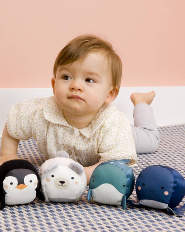 Ensemble de 4 balles doudous Doodballs - Océan - Jouets d'éveil - Boutique LeoLudo - Little Big Friends