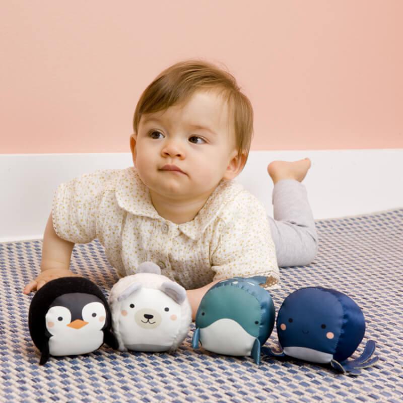 Ensemble de 4 balles doudous Doodballs - Océan - Jouets d'éveil - Boutique LeoLudo - Little Big Friends