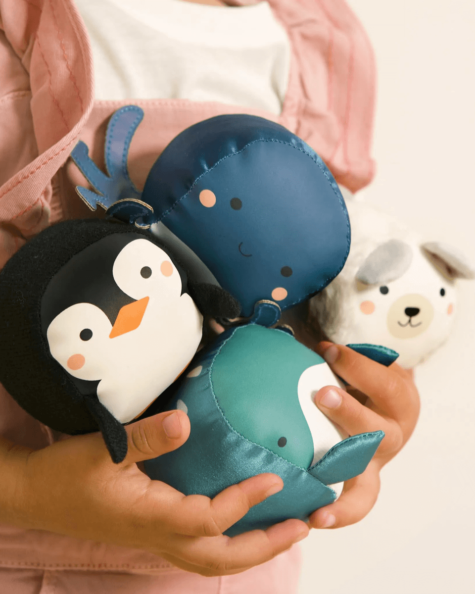 Ensemble de 4 balles doudous Doodballs - Océan - Jouets d'éveil - Boutique LeoLudo - Little Big Friends