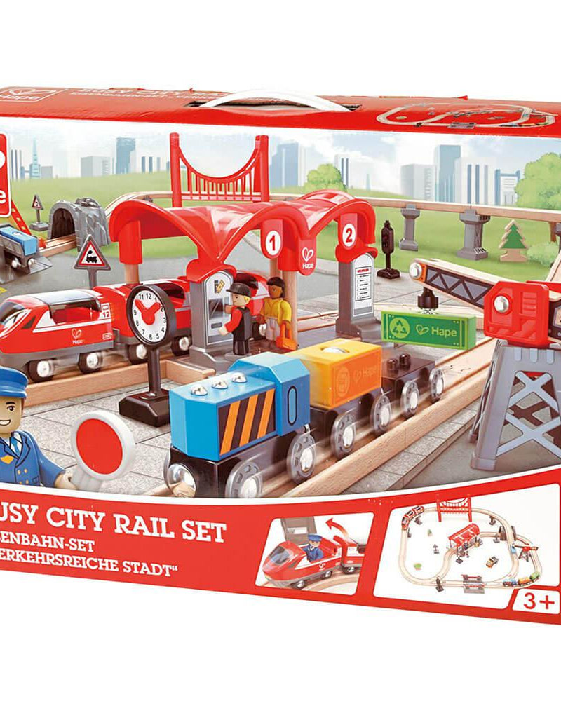 Ensemble de train urbain (51 pcs) - Ensembles de jeu - Boutique LeoLudo - Hape
