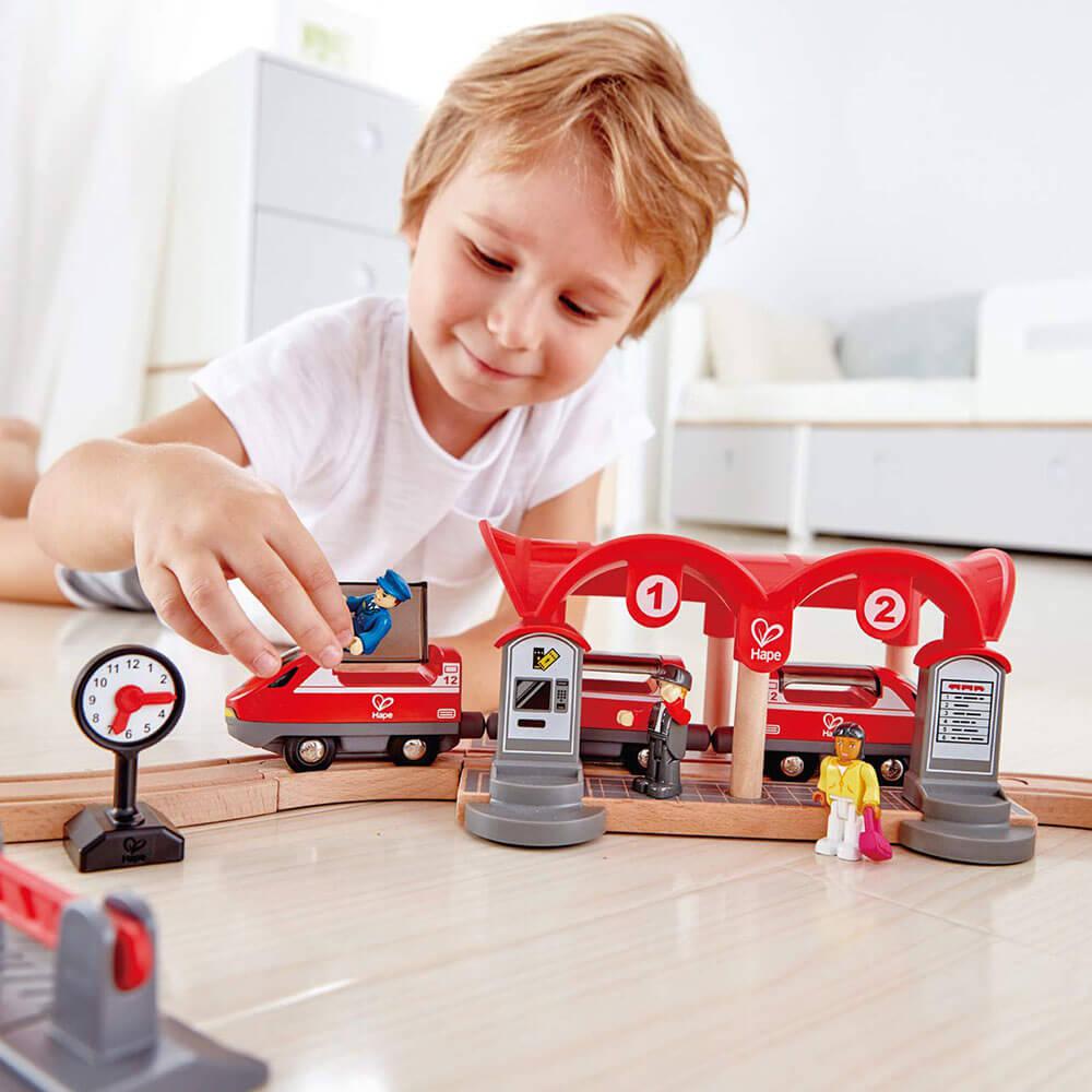 Ensemble de train urbain (51 pcs)-Hape-Boutique LeoLudo